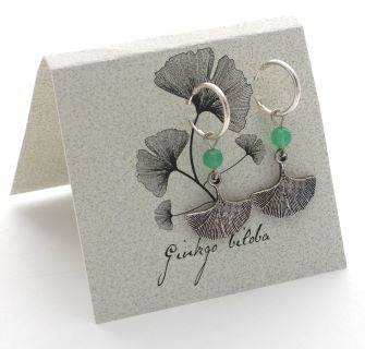 Ginkgo Hoop Earrings - silver