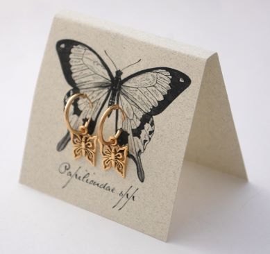 Butterfly Hoop Earrings - gold 