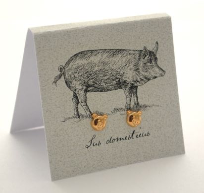 Pig Earrings - gold