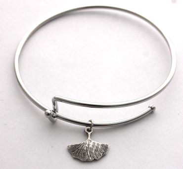 Ginkgo Leaf Bracelet - silver